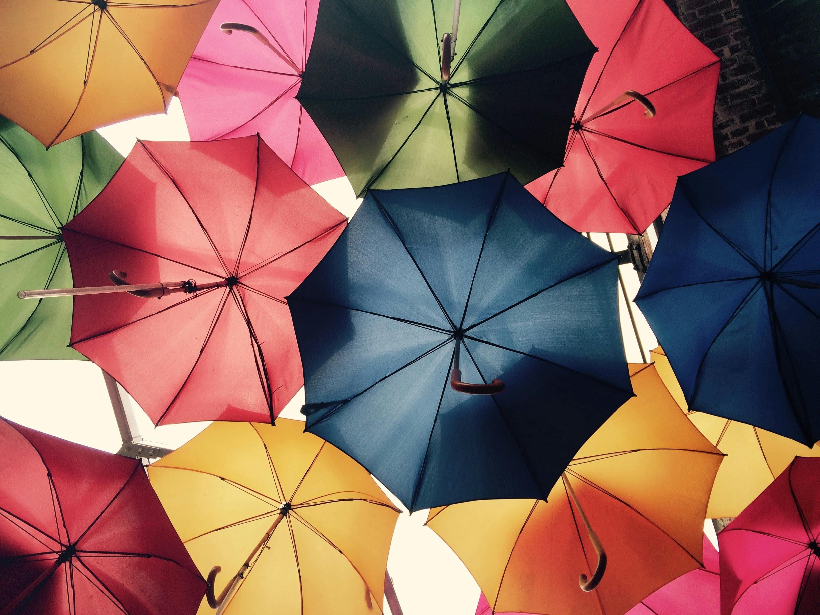 Colorful umbrellas representing diversity of patients